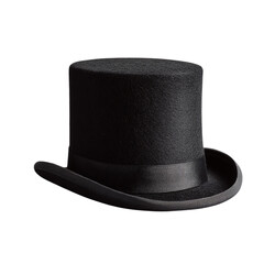 Black top hat on transparent background