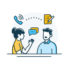 Communication and Consultation Icon – Conversation, Meeting, Support, Phone Call, Chat