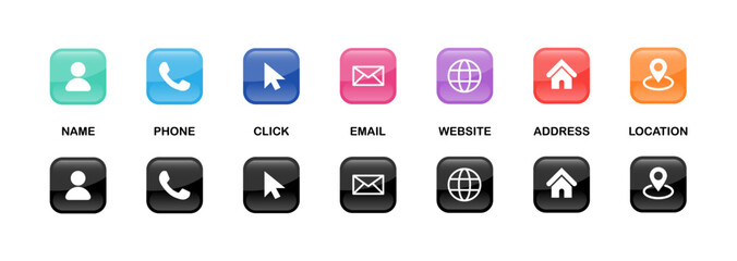 Collection of business card icons in various styles