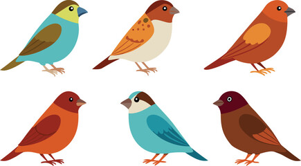 Fototapeta premium set of birds isolated