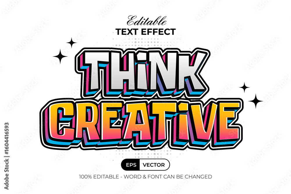 Poster colorful gradient text effect creative retro style. editable text effect vector.