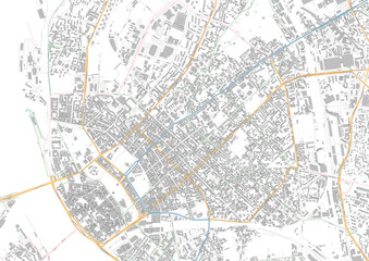  Detailed Vector Map of Riga's Highways and Buildings