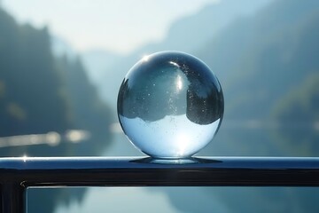 glass globe on blue sky