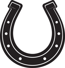 Lucky Horseshoe Black Silhouette Design | Rustic Charm Emblem Illustration Vector Format