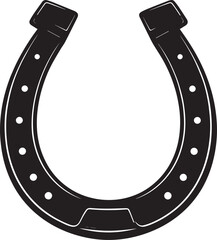 Lucky Horseshoe Black Silhouette Design | Rustic Charm Emblem Illustration Vector Format