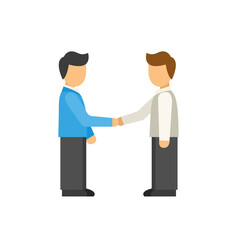Flat Design Illustration: Two Businessmen Shaking Hands, Agreement, Partnership, Deal, Success, Collaboration, Modern, Minimalist Style