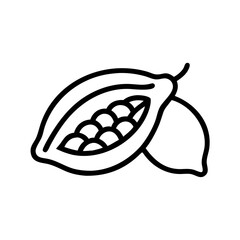 Cocoa Bean Outline the concept of Chocolate Source for Food Blogs, Bakery Websites, Confectionery Design, Nutrition Guides, and Chocolate Production Awareness