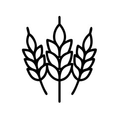 Barley Grains Icon Outline for Agriculture, Brewing, Baking, Nutrition Education, Cereal Packaging, Gluten Awareness, Healthy Food Blogs, and Website Graphics