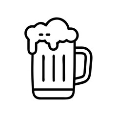 Beer Mug with Foam Graphic for Pub Websites, Brewery Menus, Bar Promotions, and Drinkware Designs