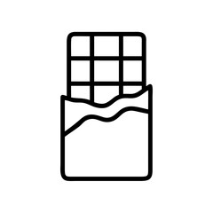 Chocolate Bar Outline Icon for Confectionery Websites, Food Blogs, Recipe Cards, Dessert Menus, and Sweet Treat Awareness