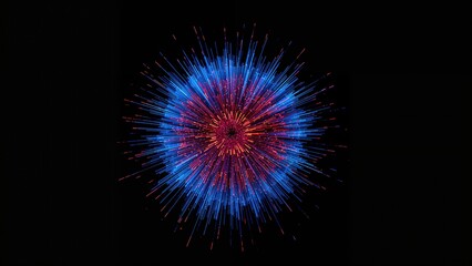 Fototapeta premium Blazing orb in shades of red and blue
