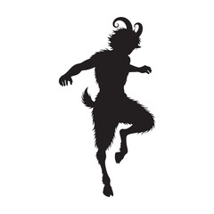 Proud Pan digital black form, making a strong visual impact in any design – Pan silhouette – Pan Vector – Silhouette of Pan – Greek god silhouette

