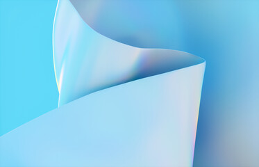Abstract Background with Holographic Iridescent Satin Fabric in Pastel color – 3d rendering
