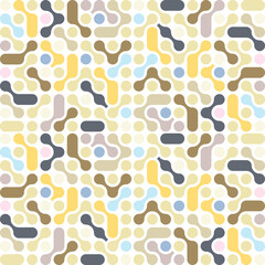 Pattern. Abstract mosaic seamless pattern. Endless puzzle texture. Ceramic tile fragments. Round...