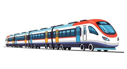 Modern Electric Passenger Train Illustration Showcasing Rapid Transportation and Seamless Connectivity Across Urban Centers