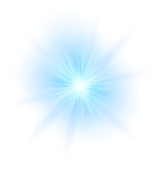 Shine glowing star. PNG Blue color Spark isolated	