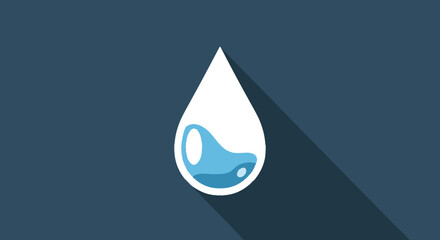 Fototapeta premium Minimalistic water droplet icon with smooth gradient, showcasing purity and simplicity for use in design projects as a water symbol