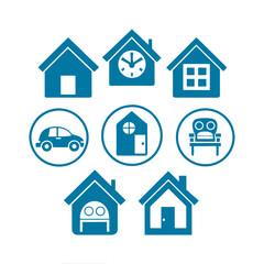 set of home icons isolated