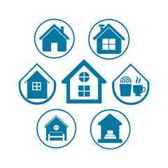 set of home icons isolated