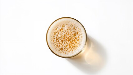 Isolated beer mug seen from above on a simple background