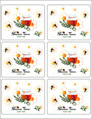Rosh Hashanah labels / stickers design 6 in a page 
