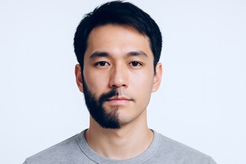 Fototapeta premium ひげありとひげなしを比較する若い男性のポートレート