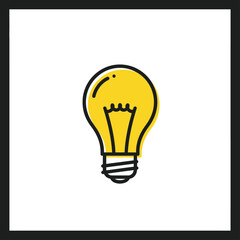 Bright Idea: Yellow Lightbulb Icon Graphic