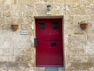 old door in a stone wall