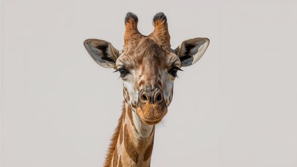 Naklejka premium Tall Giraffe Standing in a Lush Zoo Habitat