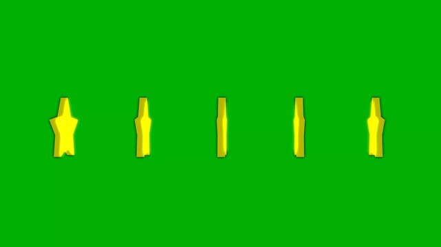 3D 5-Star Animation | Chroma Key Black Background | Review & Rating Overlay 4K