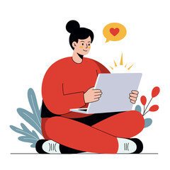 psychological health of a woman with a laptop