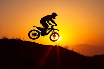 silhouette of a cyclist