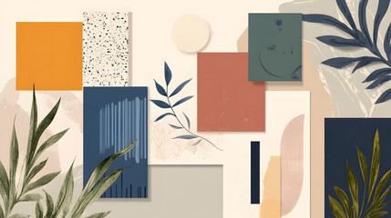 Vintage floral vector banners and backgrounds with urban and interior design elements