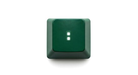 Close-up of a green colon keycap on white background