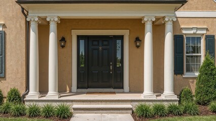 Fototapeta premium Main entryway of a vintage style residence