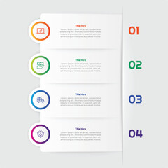 4 Steps Gradient Square Infographic Element. Modern and clean design for presentations, reports, and web