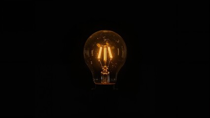 Bright Electric Bulb Shining on a Dim Background