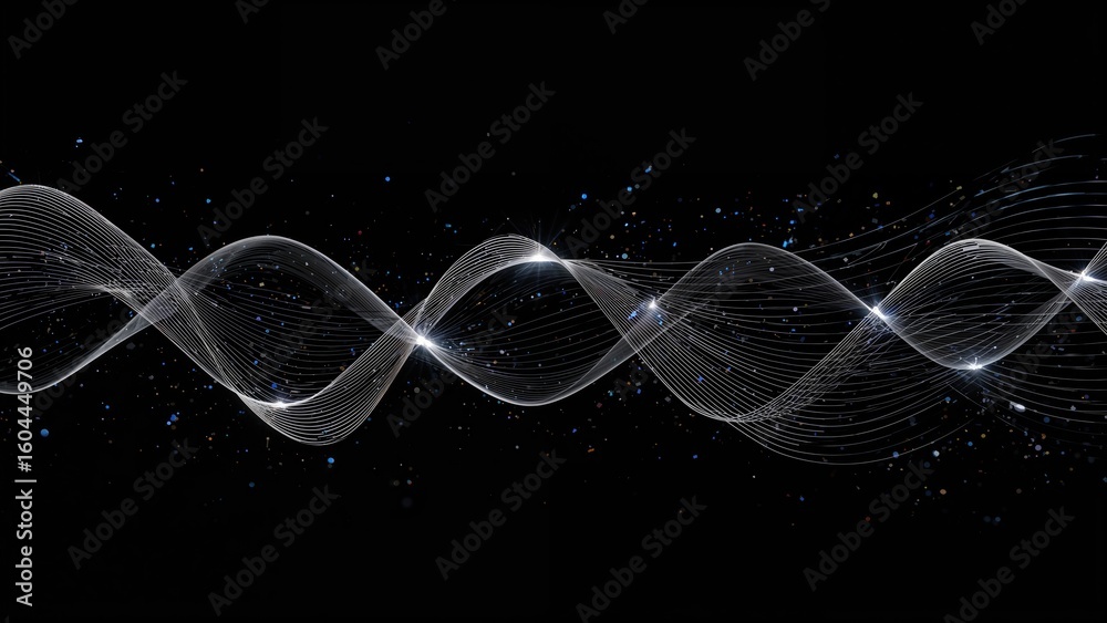 Poster elegant abstract wiring displayed on a black canvas. advanced technological theme. part of a cutting