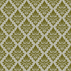 Green damask seamless pattern vector for wallpaper, this damask pattern vector is ideal for textiles, packaging and elegant damask pattern vector prints