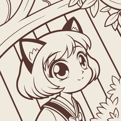 Obraz premium Cute cartoon pig character with a happy face holding a pink rose vector illustration