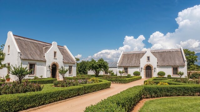 Structures Featuring Dutch Gable Roof Design at a Wine Farm