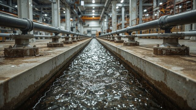 Waste water and gutter press systems for factory drainage