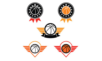 Silhouette set of a basketball
