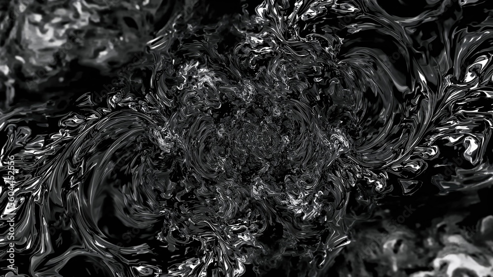Canvas Prints monochrome digital fractal art generated via computer