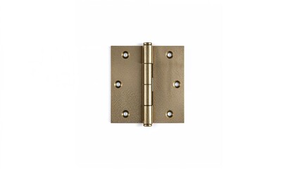 Bronze and silver door hinge displayed on a white surface