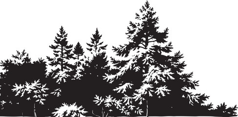 Forest landscape. Hand drawn vector illustration