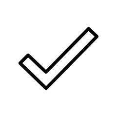 Outline icon of a checkmark symbol