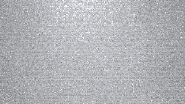 Stunning art displayed on a continuous vibrant abstract mosaic gray background pattern.