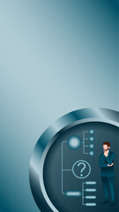 Decision tree diagram for identifying problems and opportunities in decision making process. 2D. Rectangular Template. Vector illustration.