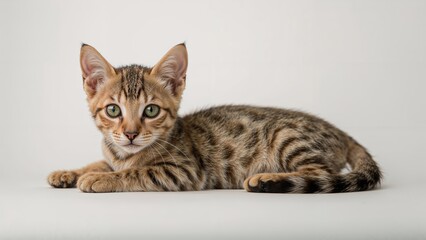 Juvenile cat lying down peacefully